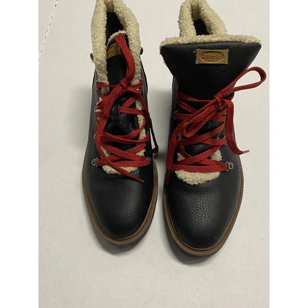 Dr Scholls Boots 9.5 M Lumberjack Lace Up Wedge Waterproof Ankle Booties Black
